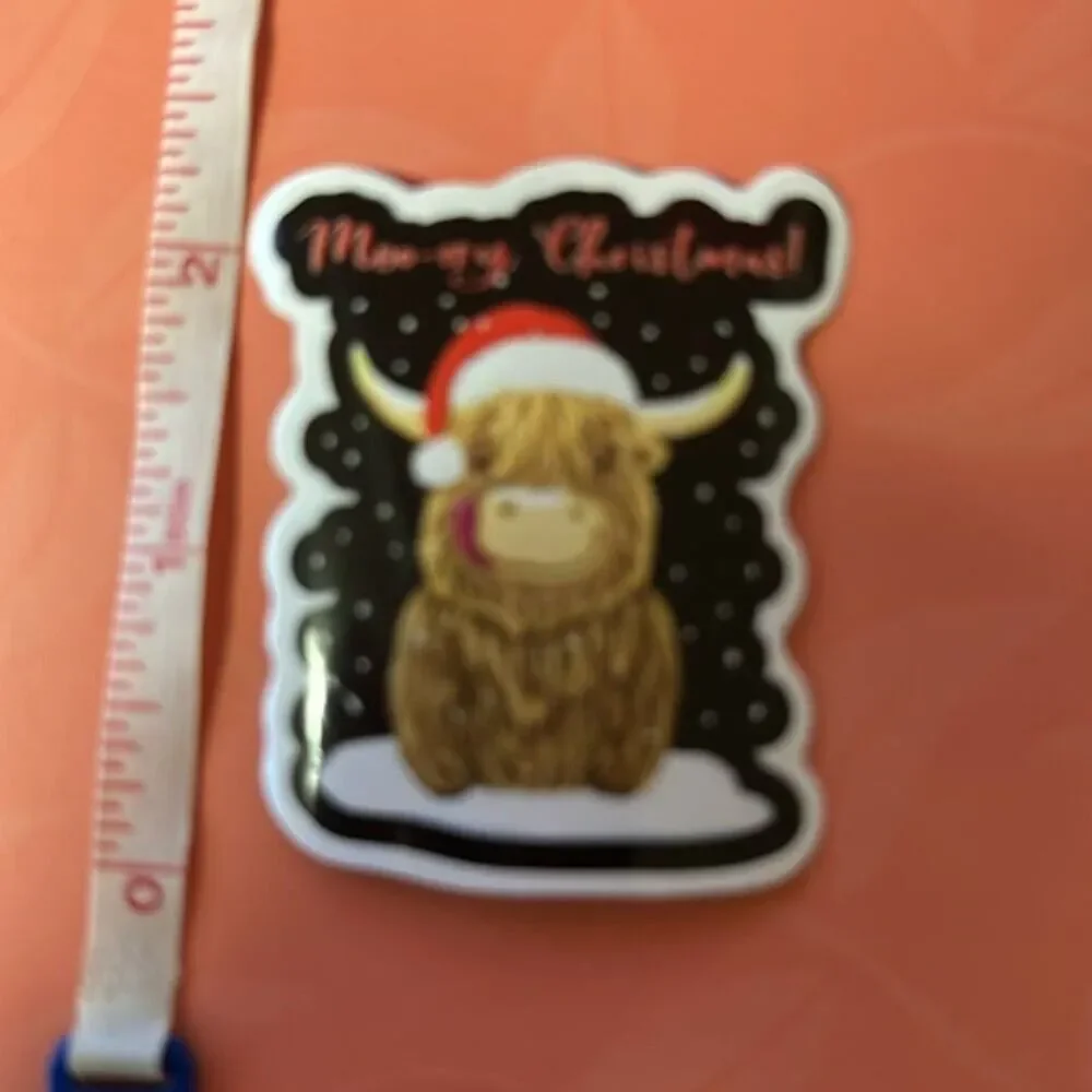 Highland Cow Sticker Moo-rry Christmas
